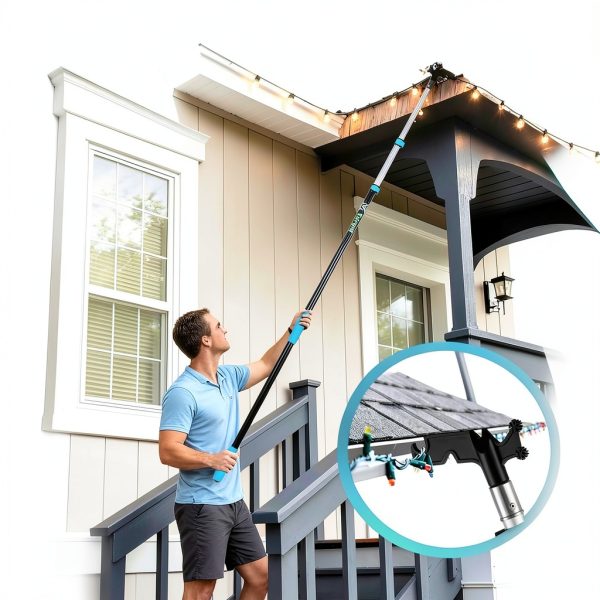 Tdrynl Telescoping Light Pole Aluminum Hook Outdoor-4