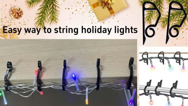 Kihanyoh Christmas Light Clips Plastic Gutter Hooks Reusable-5