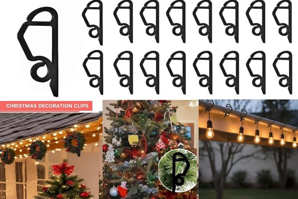 Kihanyoh Christmas Light Clips Plastic Gutter Hooks Reusable-1