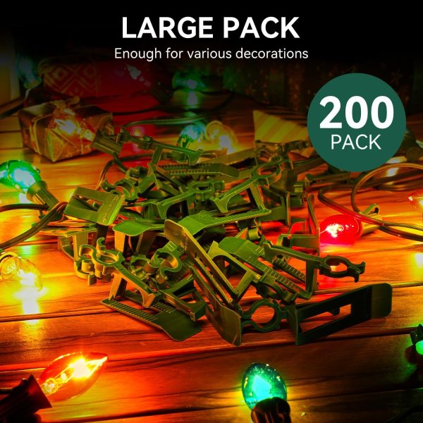 Brightown Christmas Light Clips Green Plastic Outdoor-1