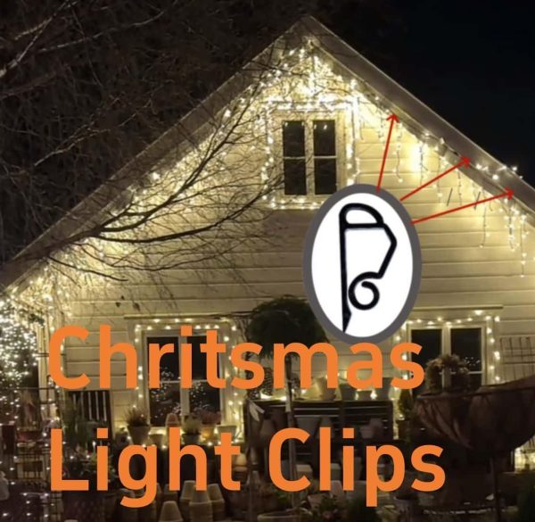 Kihanyoh Christmas Light Clips Plastic Gutter Hooks Reusable-4