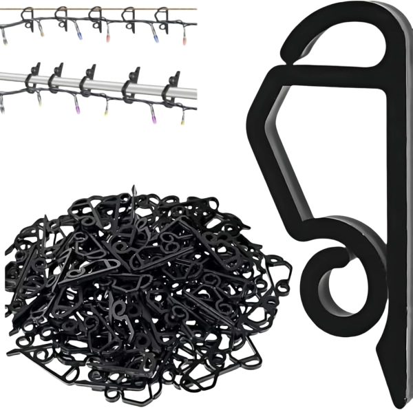 Kihanyoh Christmas Light Clips Plastic Gutter Hooks Reusable-0