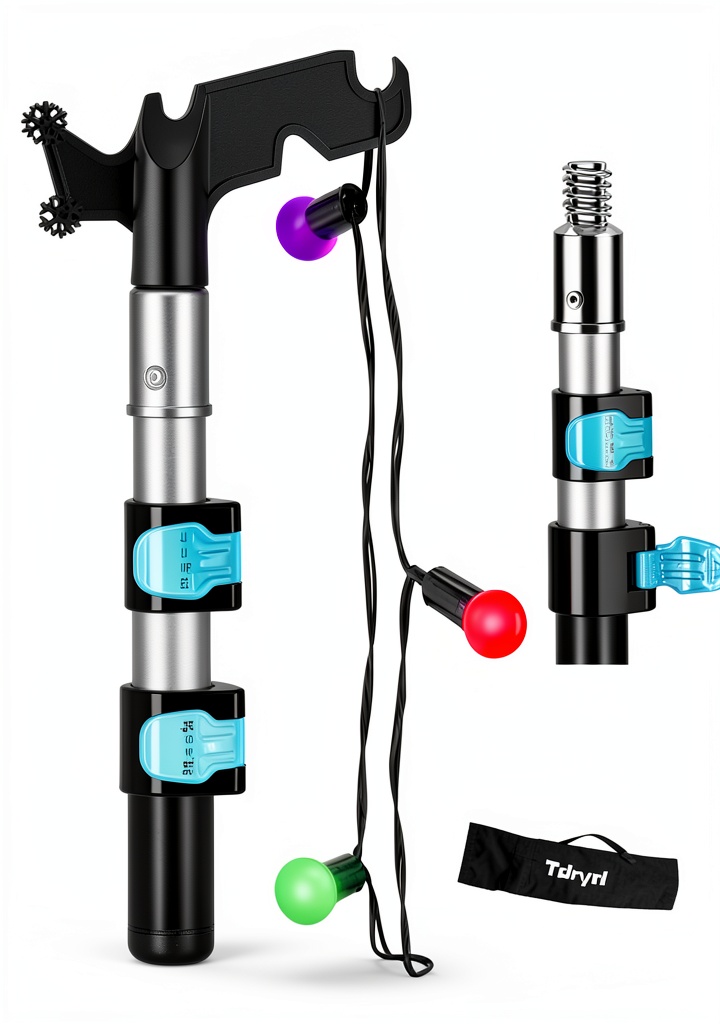 Tdrynl telescoping light pole extended with hook in use