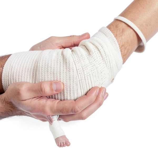Tubular Bandage Size F Cotton Stockinette Tubing Elasticated Tubular Compression Support Bandages First Aid for Leg Arm 3.9’’ x 5.46yd-5