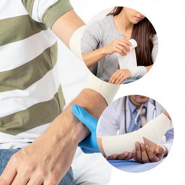 Elasticated Tubular Bandage Cotton Stockinette Tubing Stretch Compression Bandage for Large Arm Knees Legs Support Bandage 2.5” x 5.46 Yard-3