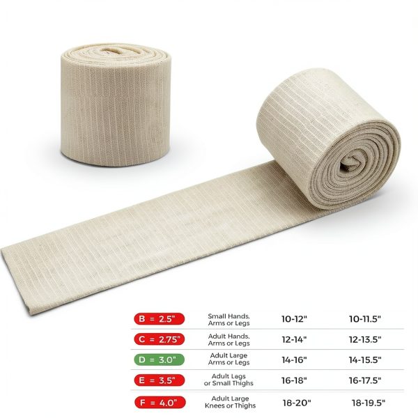 Tubular Bandage Size F Cotton Stockinette Tubing Elasticated Tubular Compression Support Bandages First Aid for Leg Arm 3.9’’ x 5.46yd-2