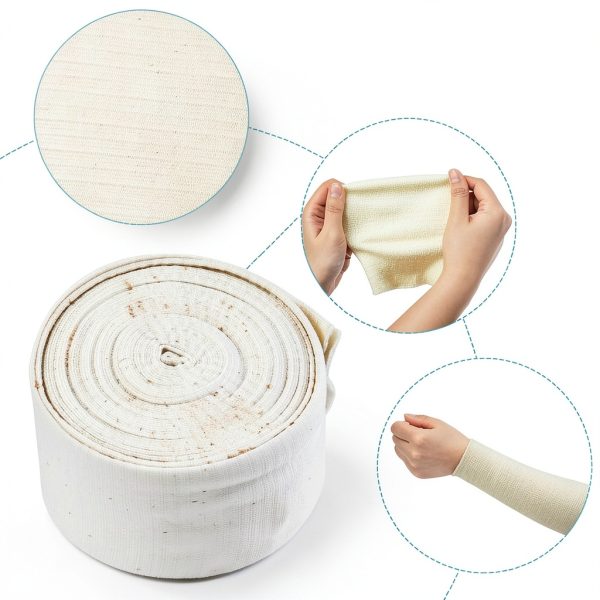 Elasticated Tubular Bandage Cotton Stockinette Tubing Stretch Compression Bandage for Large Arm Knees Legs Support Bandage 2.5” x 5.46 Yard-2
