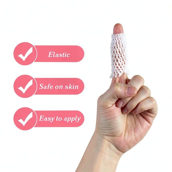 Tubular Bandage 3 Rolls Finger Gauze APLZGMG 2m Elastic Mesh Net White-4
